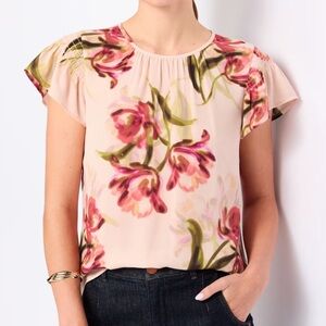 Daniel Rainn Rayleigh High Neck Blouse in Blush size XL